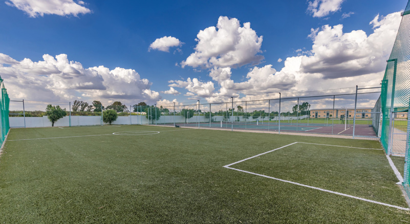 Sports facilities  Our focused variety of sports and cultural activities are hosted on well-kept courts and fields – all part of our commitment to providing learners with a balanced education.  Our activity facilities include the following:  AstroTurf Netball and tennis court Soccer field Swimming pool